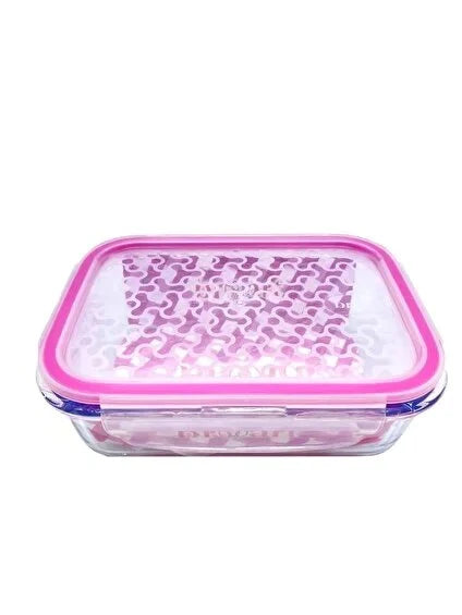 Caserola Sticla Termorezistenta Cu Capac Si Garnitura Etansa, Supapa Aer, 22x17.5x7 Cm, 1.5L Casidora