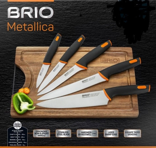 Cutit Otel Inoxidabil Pentru Dezosat, Brio Metallica, Maner Ergonomic Antialunecare, 16 Cm Casidora
