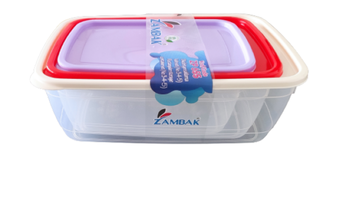 Set 3 Caserola Alimentare Cu Capac, 1.25L, 2L, 3L Casidora