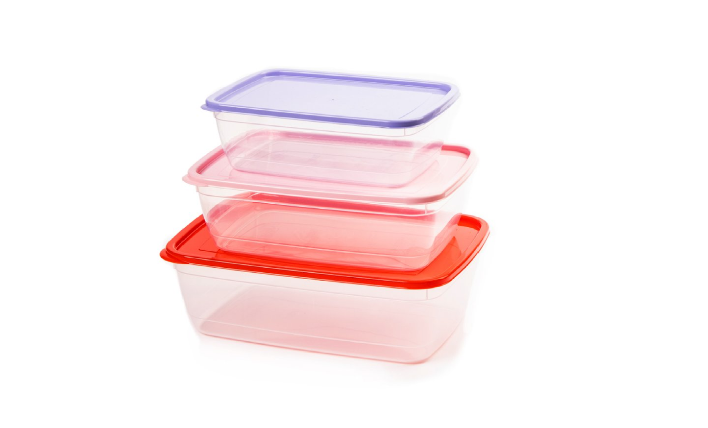 Set 3 Caserola Alimentare Cu Capac, 1.25L, 2L, 3L Casidora