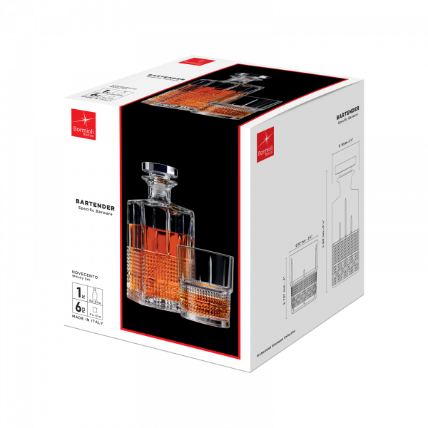 Set Cadou Sticla Whisky Si 6 Pahare, Bormioli Rocco , 780 ml Casidora