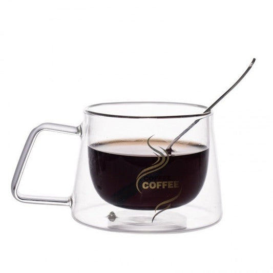 Cana Cafea/Ceai Sticla, Transparenta, 200 ML Casidora