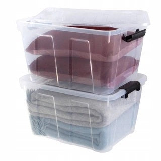 Cutie depozitare Plast Team Home Box cu capac, 31 L, Transparent Casidora