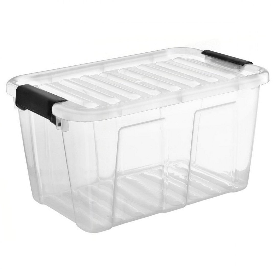 Cutie depozitare Plast Team Home Box cu capac, 31 L, Transparent Casidora