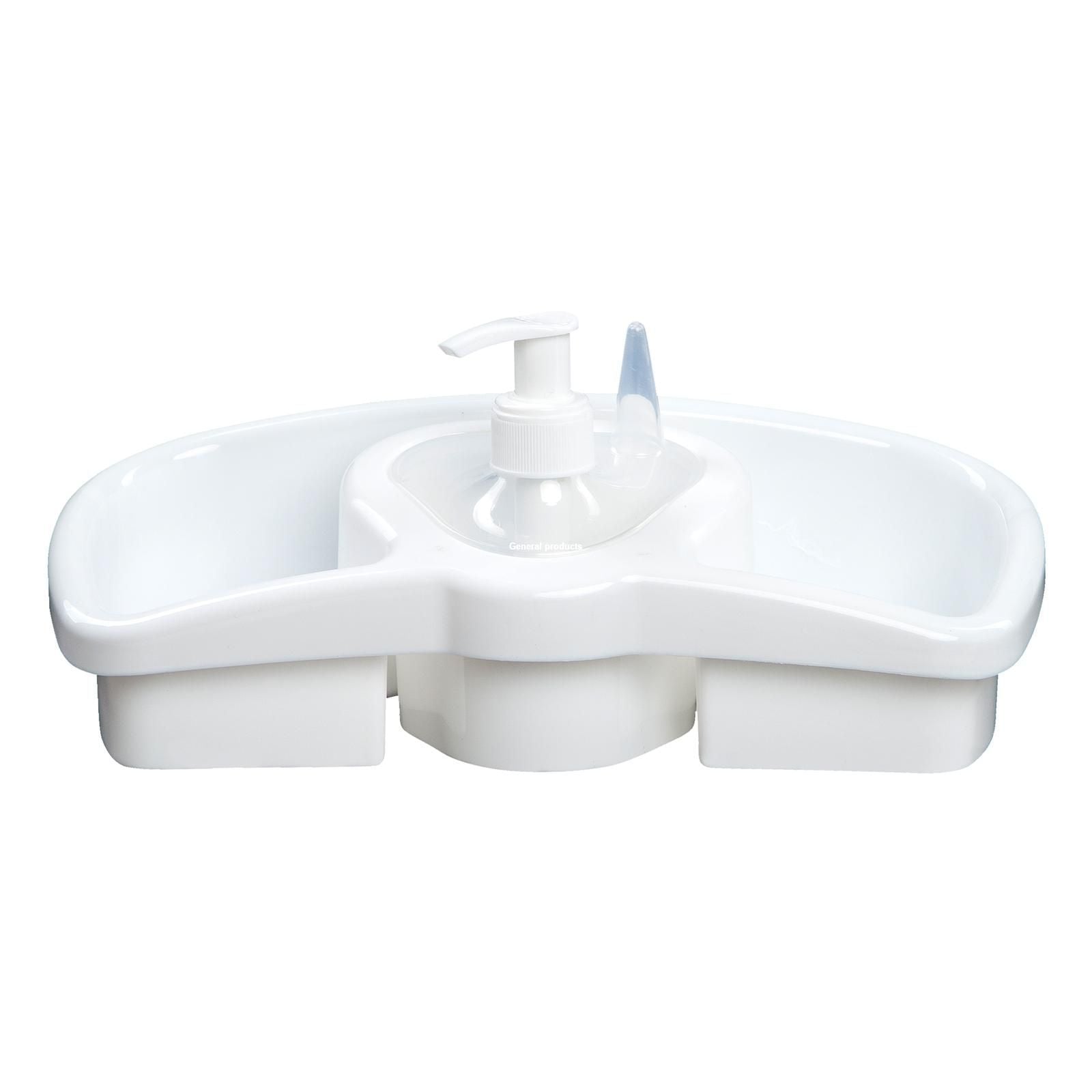 Dispenser detergent vase cu suport burete, Aquamarin Casidora